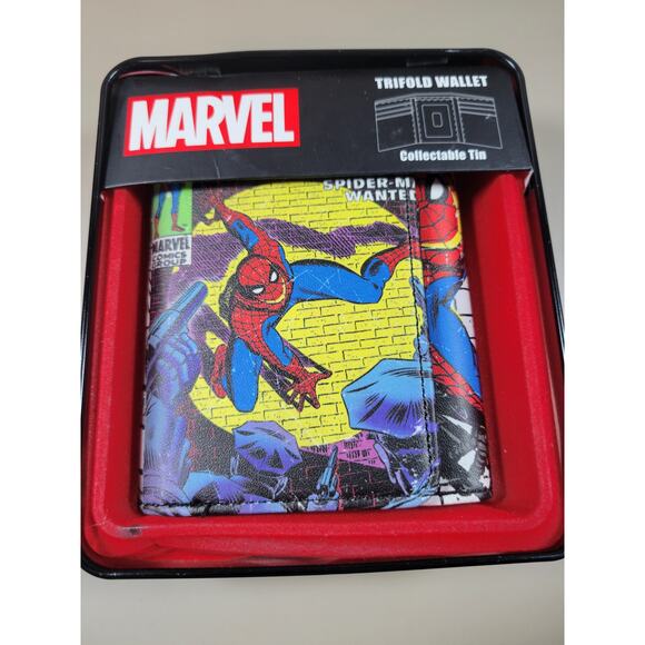 Marvel Comics Spiderman Trifold Wallet in collectors tin - Picture 1 of 1